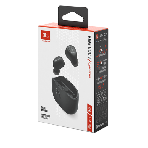 JBL Wave Buds True Wireless Earbuds, Deep Bass, Comfortable Fit, 32H Battery, Smart Ambient Technology, Hands-Free Call, Water and Dust Resistant - Black, JBLWBUDSBLK  (Open Sealed)